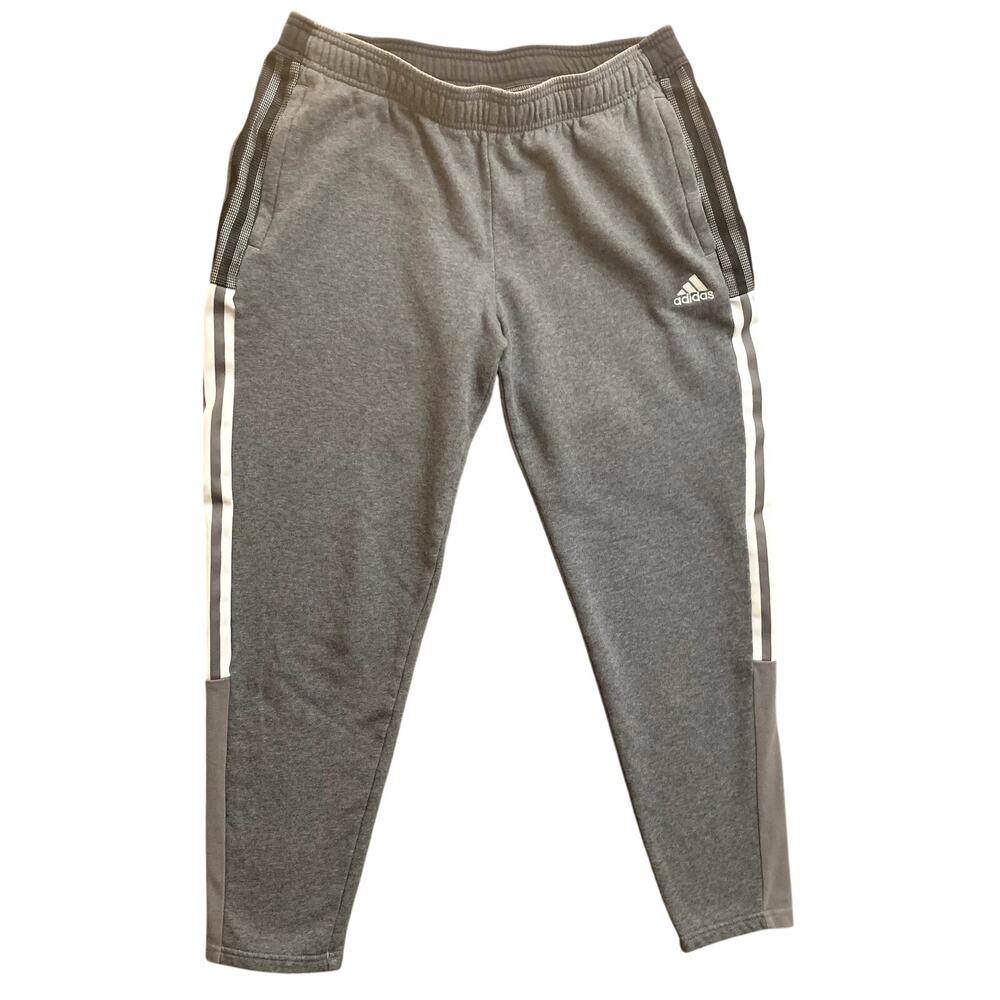 Adidas Tiro Women's Grey with Black/White Side Stripes Sweatpants SZ L